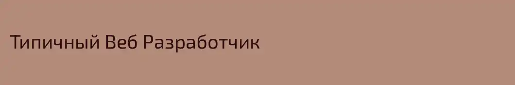 Типичный Веб Разработчик
